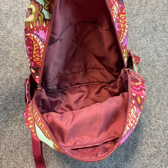 Vera Bradley Lilli Bell Nylon Campus Backpack Pink Orange Paisley Floral Bookbag main image 5